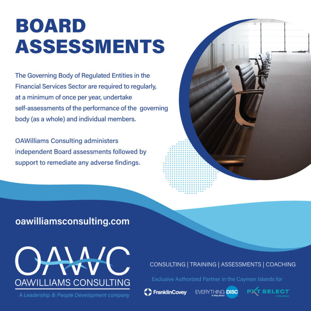 The Governing Body of Regulated Entities in the Financial Services Sector are required to regularly, at a minimum of once per year, undertake self-assessments of the performance of the governing body (as a whole) and individual members. OAWilliams Consulting administers independent Board assessments followed by support to remediate any adverse fundings.